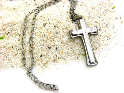 朋克项链潮男街舞帽项链hiphop饰品藏银钛钢镶钻项链