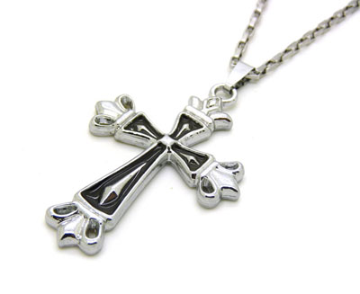 朋克项链潮男街舞帽项链hiphop饰品藏银钛钢镶钻项链