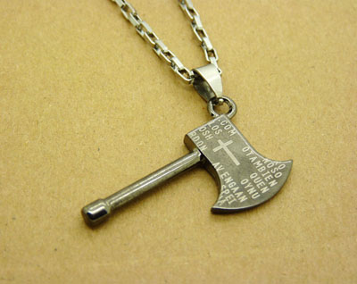 朋克非主流个性男士钛钢吊坠 可配情侣项链 -藏银钛钢镶钻项链