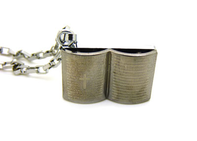 可配情侣项链 -藏银钛钢镶钻项链