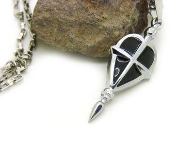 男士个性非主流朋克项链 女吊坠 -藏银钛钢镶钻项链