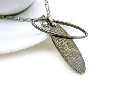 非主流朋克项链 女吊坠 -藏银钛钢镶钻项链