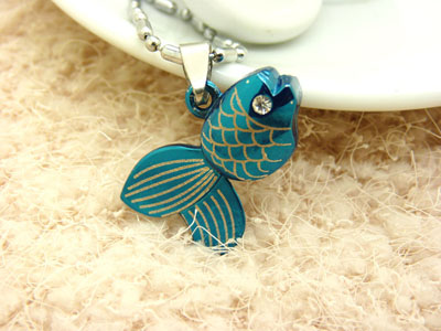 高档韩版时尚男士女士首饰品吊坠挂饰 -藏银钛钢项链