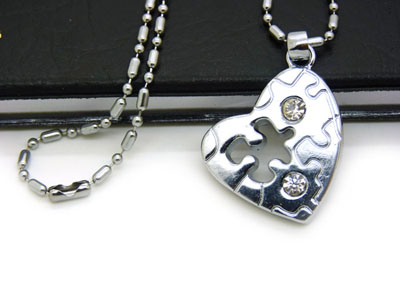 高档韩版时尚男士女士首饰品吊坠挂饰 -藏银钛钢项链