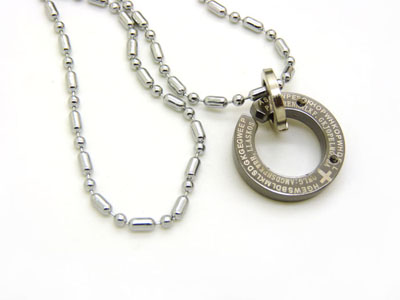  高档韩版时尚男士女士首饰品吊坠挂饰 -藏银钛钢项链	