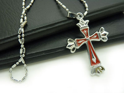 钛钢男士项链 镶钻潮流韩版时尚吊坠挂坠 个性潮男配饰-藏银钛钢项链