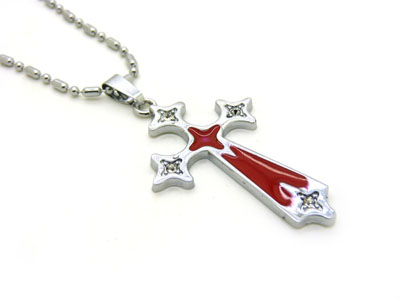 镶钻潮流韩版时尚吊坠挂坠 个性潮男配饰-藏银钛钢项链