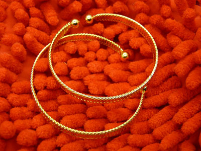 鱼鳞款仿黄金时尚细手镯 饰品手环 沙金镯子不掉色女赠礼盒	