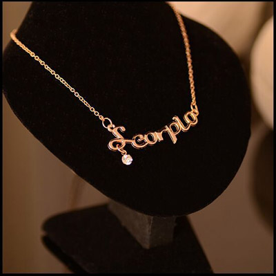 藏银合金日韩潮流 吊坠项链女 合金镶钻锁骨链送情侣礼物（赠礼盒）