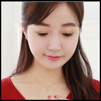 藏银合金日韩潮流 吊坠项链女 合金镶钻锁骨链送情侣礼物（赠礼盒）