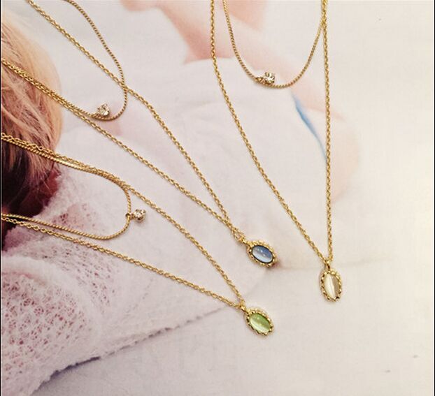 藏银合金日韩潮流 吊坠项链女合金镶钻锁骨链送情侣礼物（赠礼盒）