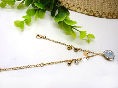 日韩新款 终身保色水晶水钻项链复古奢华