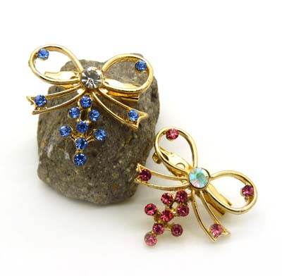 韩版复古时尚高档胸针女水晶蝴蝶胸花水钻别针 时尚胸针