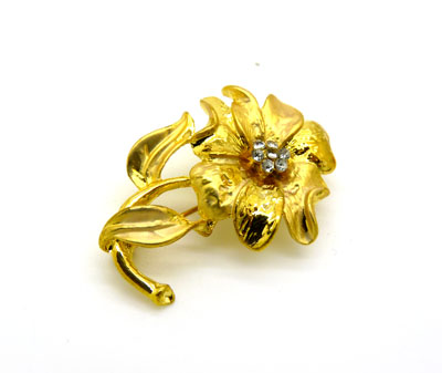 时尚浪漫韩国饰品 合金皓石镶钻胸针