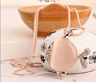 毛衣链 镶嵌珍珠水钻合金饰品