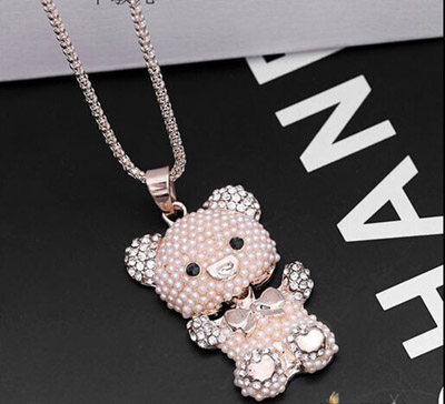 毛衣链 镶嵌珍珠水钻合金饰品