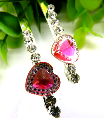 时尚发夹 镶钻合金水钻边夹一字对夹 永久保色