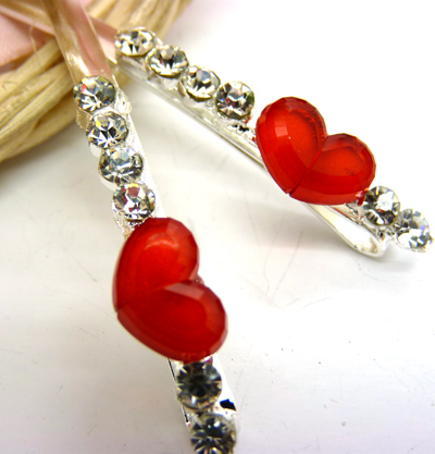 靓丽时尚发饰 水钻边夹一字对夹终身保色