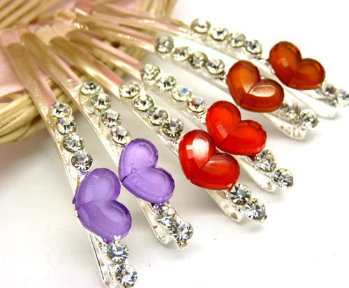 时尚精美发饰 水钻一字发夹 镶钻发饰 终身保色