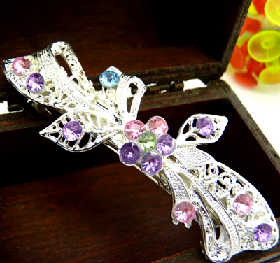 韩版水钻弹簧夹顶夹横夹发卡发夹水钻横夹