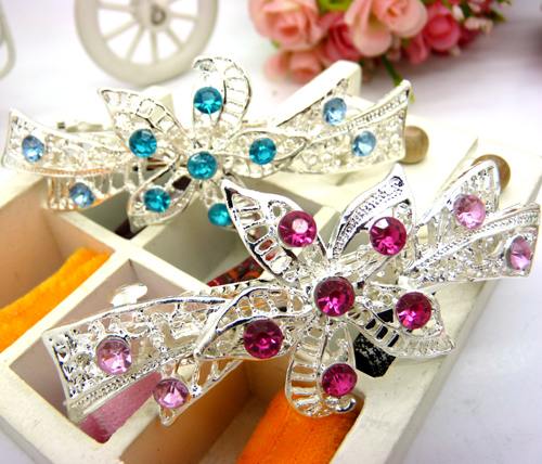 韩版水钻弹簧夹顶夹横夹发卡发夹水钻横夹 