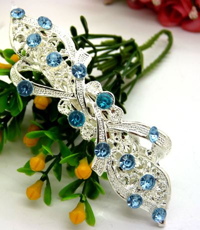 韩版水钻弹簧夹顶夹横夹发卡水钻横夹	