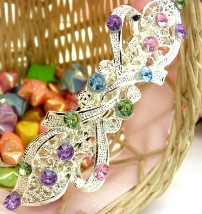 韩版水钻弹簧夹顶夹横夹镶钻蝴蝶夹