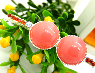 糖果发饰 合金珍珠 合金钻压夹 边夹