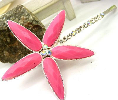 海之星五彩石发饰 合金珍珠 合金钻压夹 边夹	