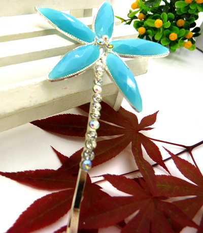 海之星五彩石发饰 合金珍珠 合金钻压夹 边夹	