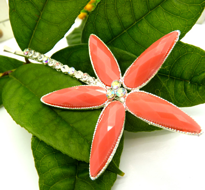 海之星五彩石发饰 合金珍珠 合金钻压夹 边夹	