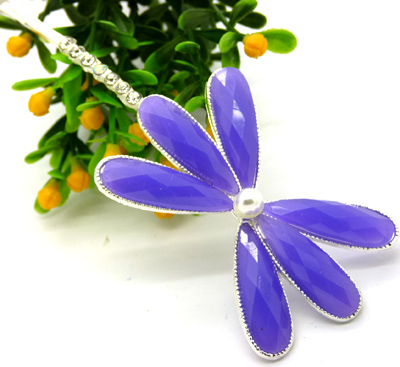 五彩石发饰 合金珍珠 合金钻压夹 边夹