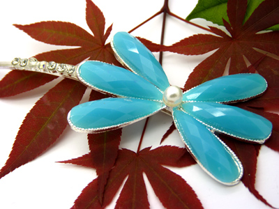 五彩石发饰 合金珍珠 合金钻压夹 边夹 一字压夹