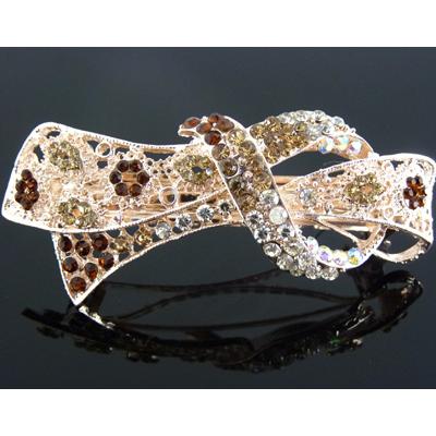 韩国新款 高档 满钻 镂空 8K合金 弹簧夹 发夹永久保色