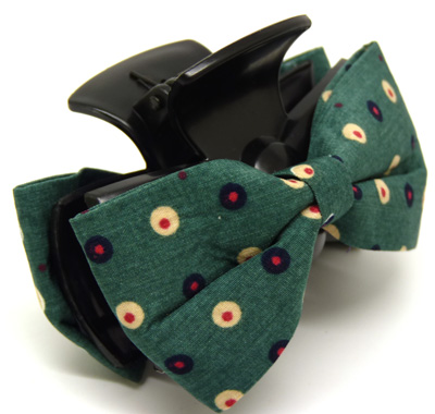 韩版新款头饰 点点布艺蝴蝶结抓夹 头饰时尚发抓夹