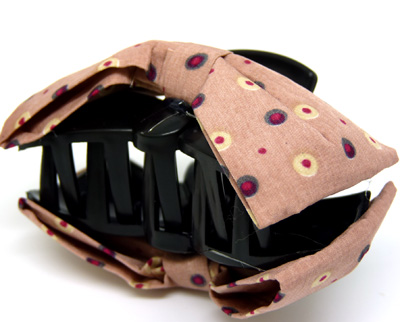 韩版新款头饰 点点布艺蝴蝶结抓夹 头饰时尚发抓夹