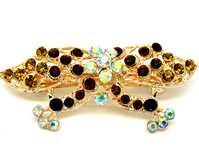 水钻合金时尚边夹发卡马尾夹横夹弹簧夹	