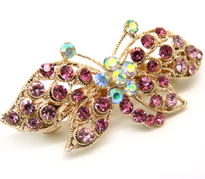 水钻合金时尚边夹发卡马尾夹横夹弹簧夹