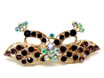 水钻合金时尚边夹发卡马尾夹横夹弹簧夹