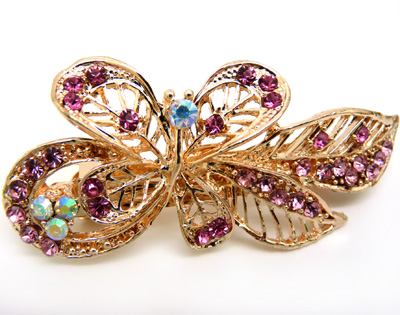 水钻合金蝴蝶结发夹顶夹发饰 时尚边夹发卡马尾夹横夹	