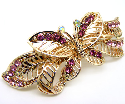 镶钻发饰蝴蝶结 时尚马尾夹弹簧夹 永久保色