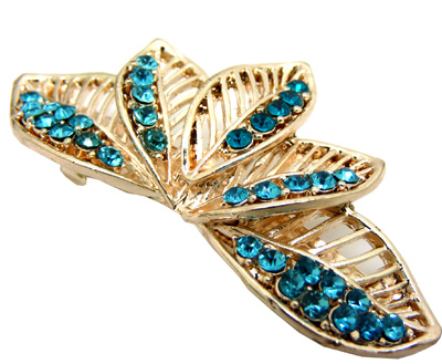 时尚边夹发卡马尾夹横夹镶钻合金弹簧夹	