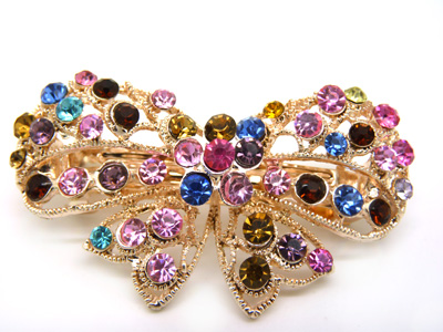 韩版 水钻合金蝴蝶结发夹顶夹发饰 时尚边夹发卡马尾夹横夹