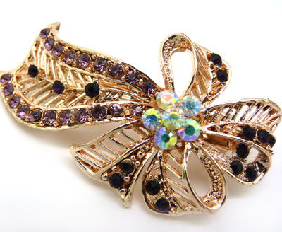 水钻合金蝴蝶结发夹顶夹发饰弹簧夹