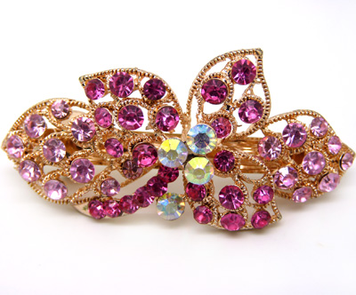 水钻合金蝴蝶结发夹顶夹发饰弹簧夹