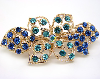 水钻合金蝴蝶结发夹顶夹发饰 弹簧夹永久保色