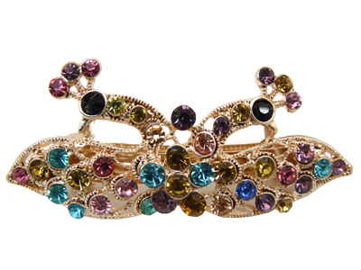 水钻合金蝴蝶结发夹顶夹发饰弹簧夹  永久保色