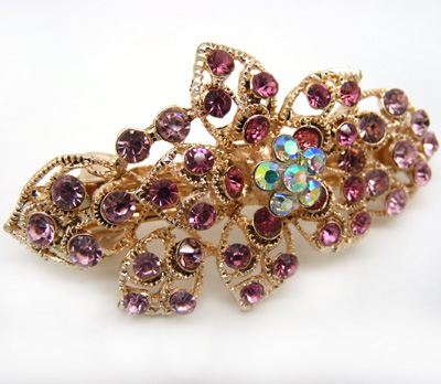 水钻合金蝴蝶结发夹顶夹发饰 弹簧夹