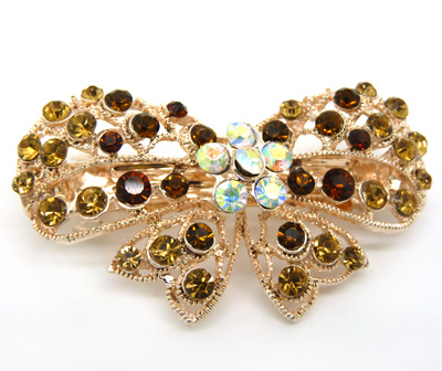 水钻合金蝴蝶结发夹顶夹发饰时尚马尾夹弹簧夹