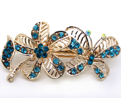 水钻合金蝴蝶结发夹顶夹发饰 弹簧夹